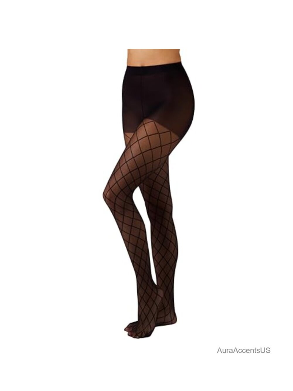 L'eggs Women's Control Top Sheer Toe Tights Diamond Design High Rise